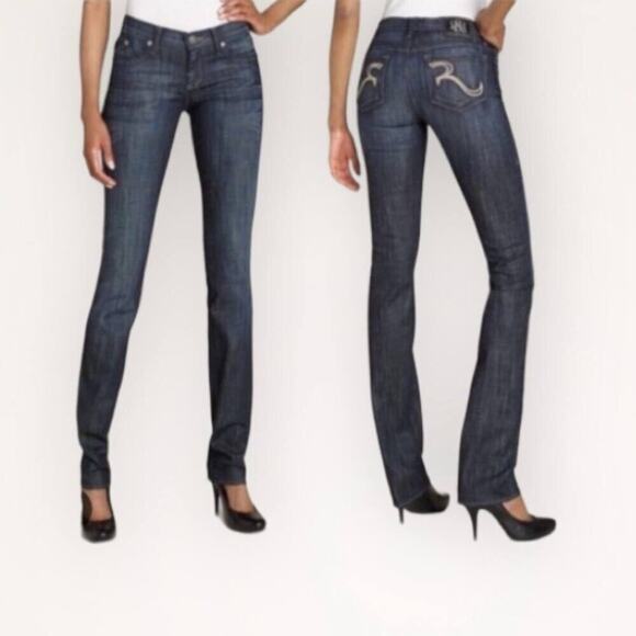 ROCK & REPUBLIC Berlin Jeans Dark Wash Pockets 30x29 Size 10 Skinny - Picture 1 of 12